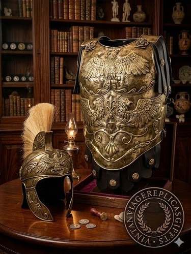 Brass medieval roman - brass, chest