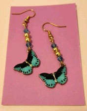 Orecchini con farfalle azzurre - Idea Regalo di San Valentino Donna, Amore!