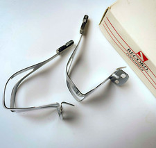 FERMAPIEDI C-RECORD CAMPAGNOLO  SIZE L VINTAGE TOE CLIP STEEL REGOLABILI NOS