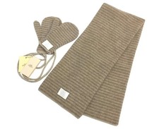Set guanti sciarpa HERMES bambino cashmere 100% beige mai usati nuovi box designer Italia