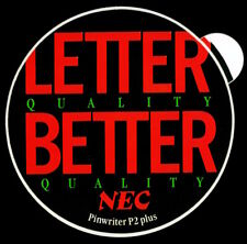 Adesivo pubblicitario - NEC Pinwriter P2 Plus stampante ad aghi - 11x11cm - vintage anni 80
