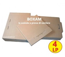 BOXAM- 10 Scatole di cartone KRAFT per spedire da 4/6 LP/12" dischi in vinile