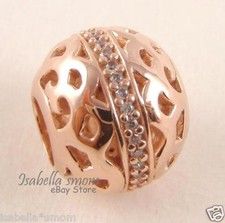 Path A Armonia Autentico Pandora Placcato Oro Rosa Zirconia Cubica Pietre Charm