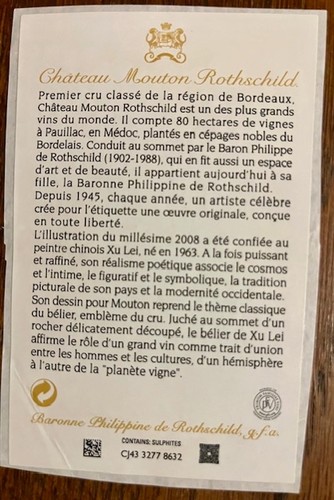 Contre etiquette château - contre,