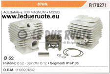 11190201202 KIT CILINDRO E PISTONE  STIHL 038 MAGNUM MOTOSEGA Ø 52 SPINOTTO 12