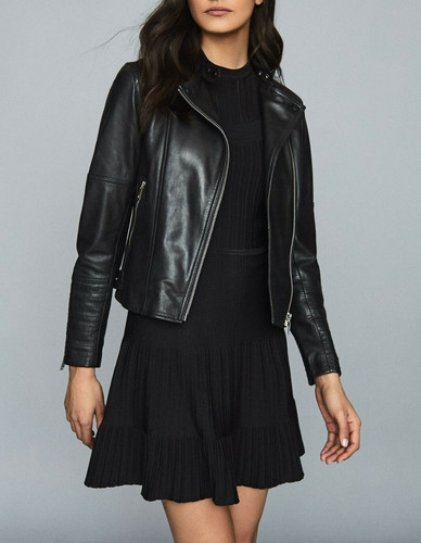 Giacca pelle donna nera - pelle,
