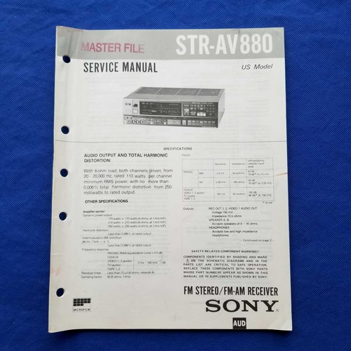 Sony str av880 manuale - str-av880,