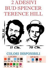 2 adesivi BUD SPENCER TERENCE HILL  prespaziato auto moto furgone barca caravan