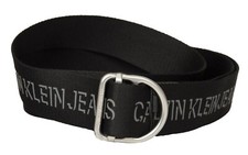 Cintura uomo CK CALVIN KLEIN JEANS alta cm 4 in tessuto con scritta ripetuta su 