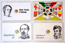 12_4 Tessere moneta bagnata oro ITALIA 90 NAPOLEONE MARIA TERESA D'ASBURGO