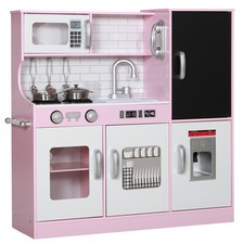 AIYAPLAY Cucina Giocattolo per Bambini 3-8 Anni in Legno con Accessori Rosa