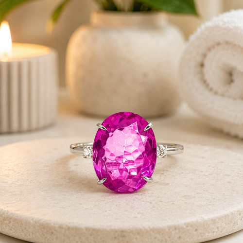 Anello lusso topazio rosa - lusso,