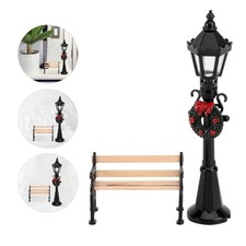 2 Pezzi Simulazione Lampada Notturna Miniatura Sedia Mini Casa Mobili Modello Arredamento