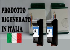2 CARTUCCE RIGENERATO PER HP 15 C6615DE DeskJet 840C 810C 845C  940C  843C
