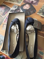 Scarpe Ballerine Blu Camoscio