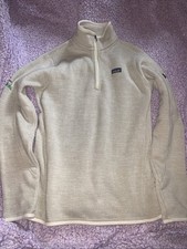 Patagonia Better Maglione 1/4 Zip Pile Donna M-Oyster Avorio-Heineken-Funisce Sm