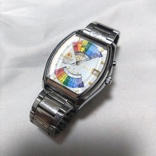 ORIENT EUAE-CO Calendario Universale Uomo Automatico Tonneau Argento W35mm An...