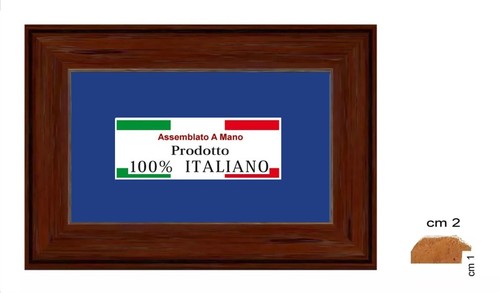 Cornice legno noce con - in,