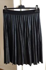 GONNA PLISSETTATA EFFETTO PELLE - colore NERO