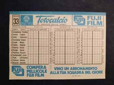 Schedina Scheda Totocalcio Concorso Numero 33 8/4/1984