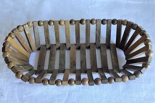 Wooden fruit basket dark wood - basket,,
