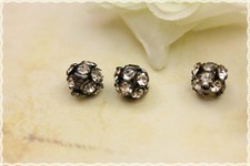 10pz perle forate con strass cristallo base in metallo  rhinestone crystal 8mm 