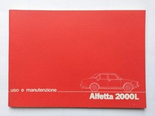 ALFA ROMEO ALFETTA  2000   L   LIBRETTO USO MANUTENZIONE   02/1981        (820)