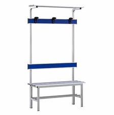 (12V) PANCA SPOGLIATOIO ALLUMINIO MT 1 SEDUTA+SCHIENALE+APPENDIABITI+PIANOBORSE 