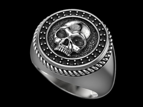 Anello teschio pietre - anello, in