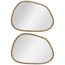 HOMCOM Specchio da Parete Moderno Bordi Irregolari e Cornice in Legno