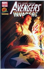 AVENGERS INVADERS #2 DYNAMIC FORCES ROSS VARIANT SIGNED JOHN ROMITA SR COA NAMOR