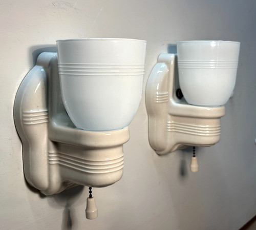 Coppia applique porcellana