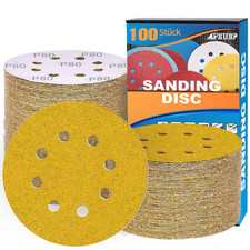 100 Pezzi Dischi Abrasivi 125Mm,Allumina Calcinata Rotondi Carta Vetrata 8 Fori 