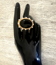 Anello in onice nero KJL Kenneth Jay Lane STATEMENT EAST WEST TAGLIA 9