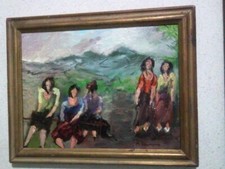 olio su tavola 29x38 amiche Chiancone