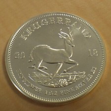 South Africa Krugerrand 2018 silver 99.9% 1 oz silver coin within a zip (argent)