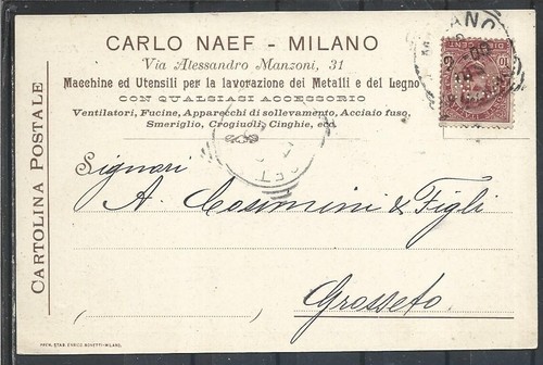 1900 perfin carlo naef - 1900, milano