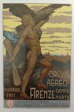 CECCANTI E MANCINI cartolina FIRENZE 1911 CIRCUITO AEREO CAMPO DI MARTE