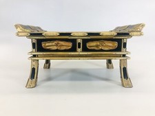 Y5447 Attrezzatura da altare buddista scrivania sutra laccato nero Giappone buddismo antico