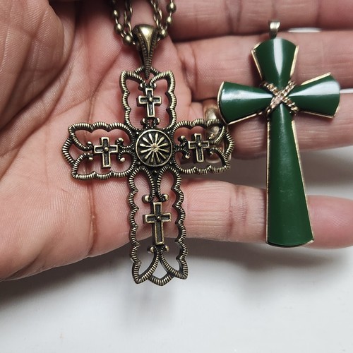 Collana croce filigrana bronzo