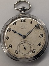 Genuine Omega Pocket Watch, Serviced, With Breguet Hands And Indexes