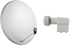 KIT PARABOLA ANTENNA SATELLITARE DA 60 CM CON ILLUMINATORE LNB 2 USCITE TWIN DVB