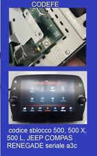 CODICE SBLOCCO RADIO 500, 500X, 500L JEEP RENEGADE E COMPAS CONSEGNA IN 5 MINUTI
