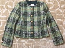 Spazio Concept Milano Giacca Modello chanel Bouclé Tartan  Verde Tg. 40