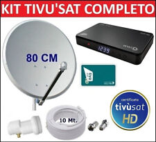 Kit Parabola Satellitare 80 Cm Staffa Illuminatore e Decoder Tivusat Con Scheda