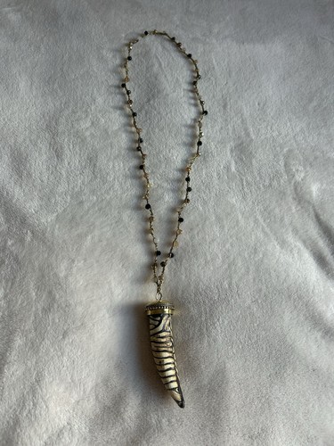 Collana corno etnico animalier - corno,
