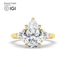 Anello Trilogy Solitario Pera