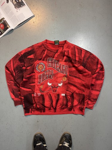 Felpa college bulls rossa - felpa, 90's