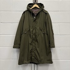 Parka vintage verde oliva a coda di pesce con fodera - taglia 38R stile militare