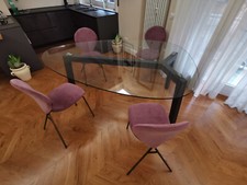 Tavolo Trable Riflessi - Cristallo E Alluminiò Grafite